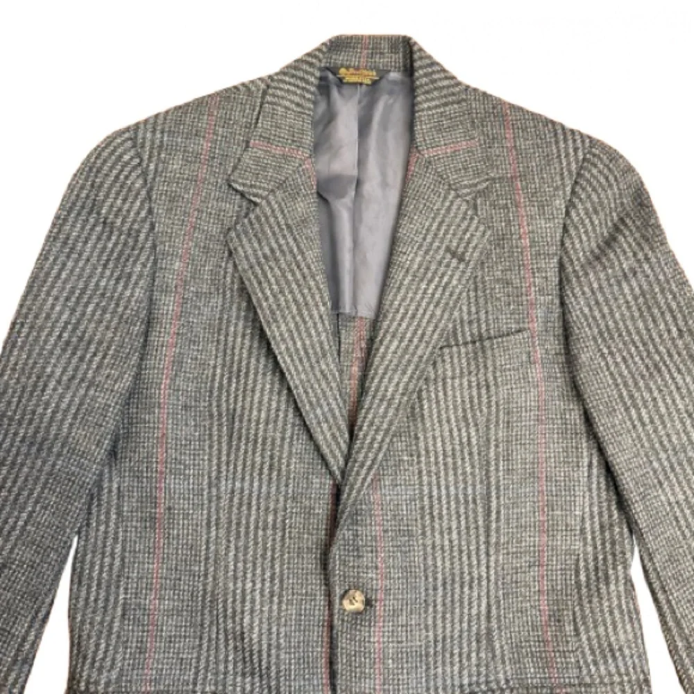 Southwick Wool Blazer 40R Gray Glen Plaid Tweed Sport Coat Union Made USA